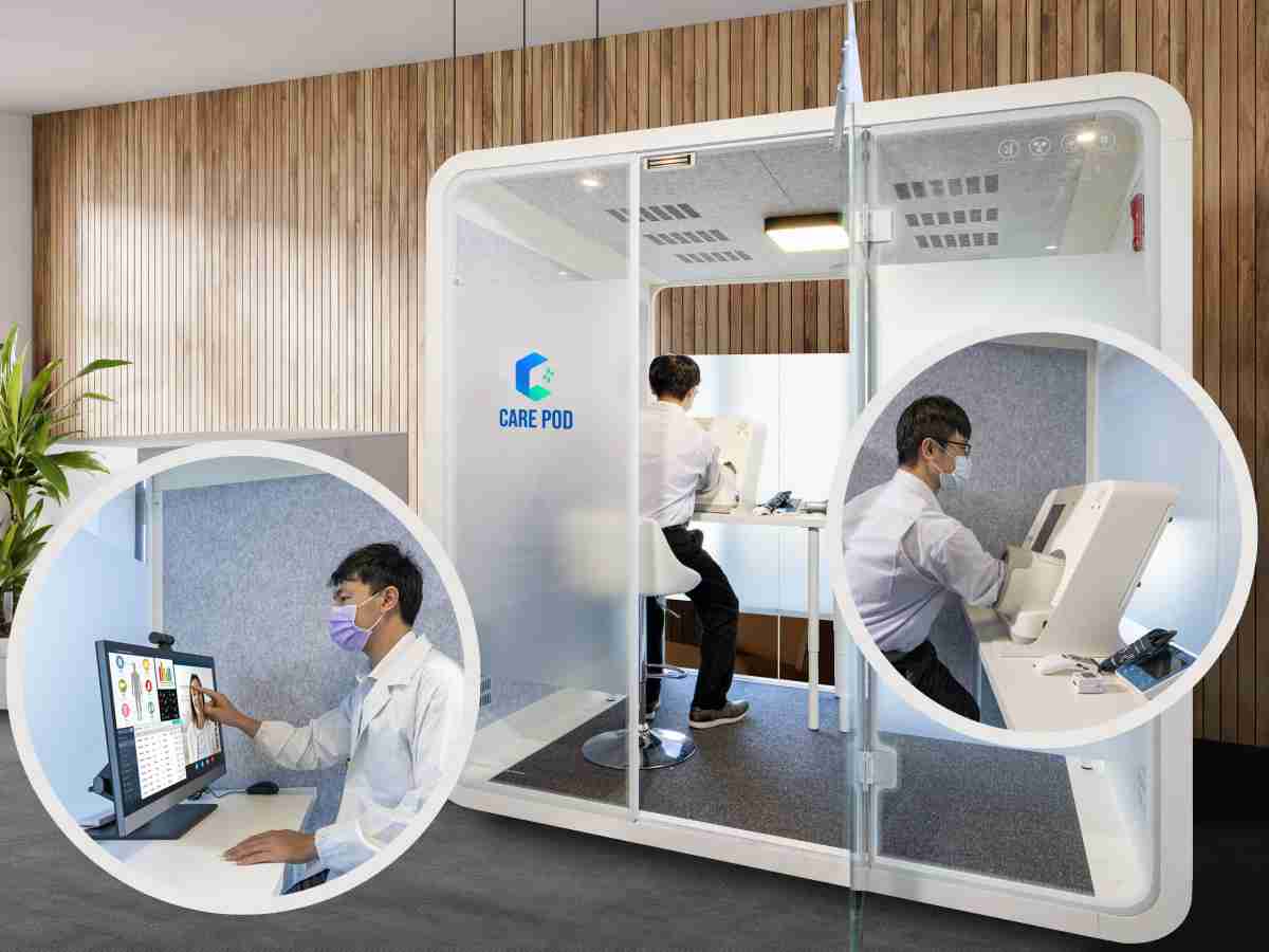 达擎于医疗科技展中展出＂远距诊疗舱＂，，以因应医疗数字化及社会高龄化趋势下、、、、复诊及慢性病患等族群对于远距看诊需求逐渐升高所推出的创新整合方案。。。多功能合一、、高隐私性的远距诊疗舱可根据病患端与医师端的不同需求，，，提供弹性化及客制化功能，，，，节省医生和病患的精力及时间