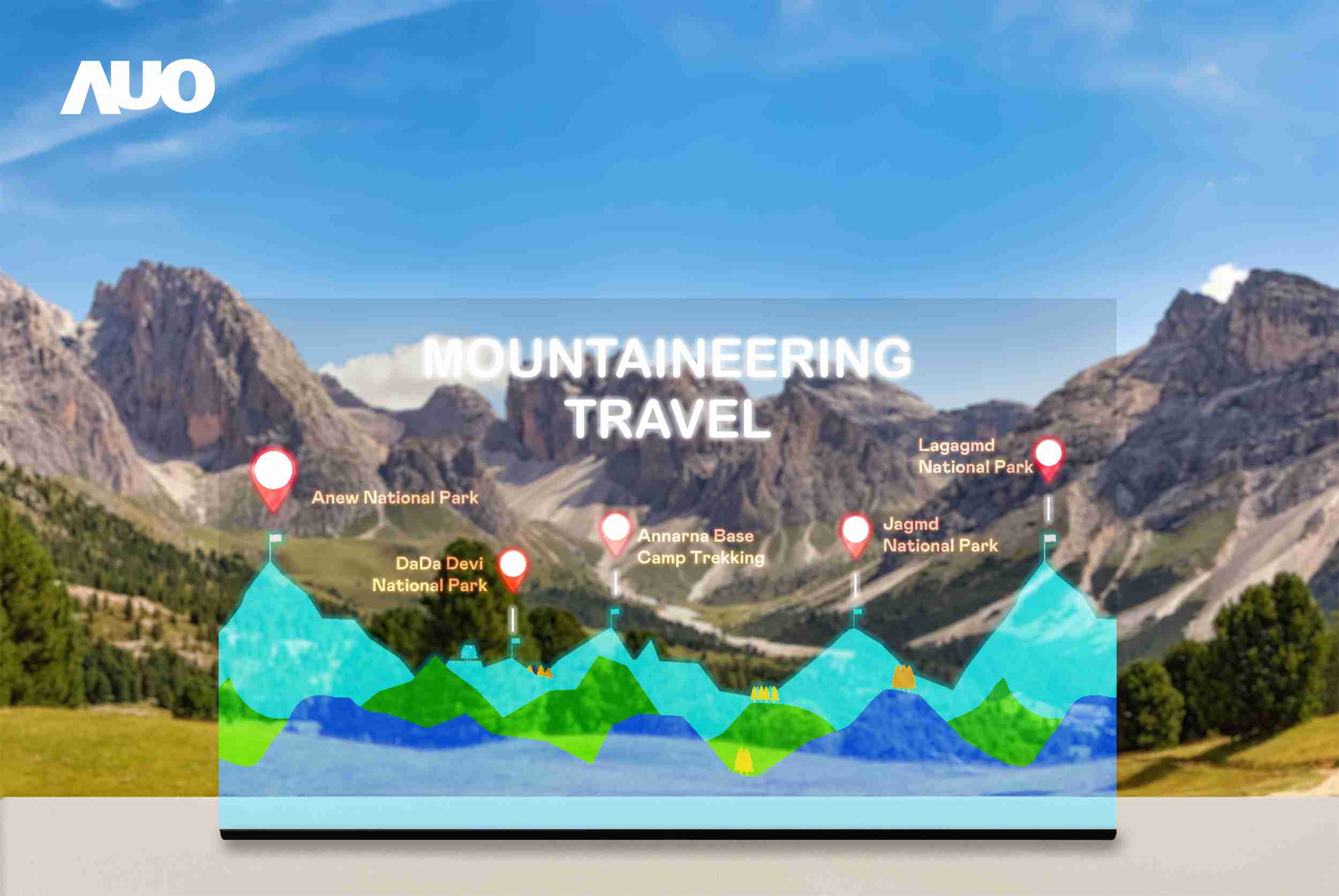 冰球突破展示全球单片尺寸最大(*)42吋透明Micro LED显示器拼接而成的〝64吋透明Micro LED显示器〞，，具备高透明度、、、1,000 nits高亮度、、广色域、、、采用三边无边框的无缝拼接等多重特色，，，呈现超高清、、、细腻画质而不遮挡后方视觉，，满足层峰需求，，可广泛运用于零售、、艺术展览或商业空间等场域